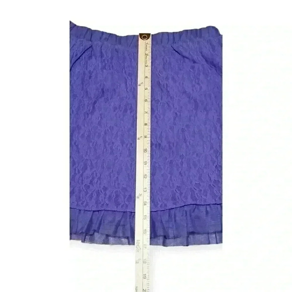 Pony Tails Girls Purple Skirt Floral Textured Lace Size 16 - Picture 5 of 11